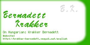 bernadett krakker business card